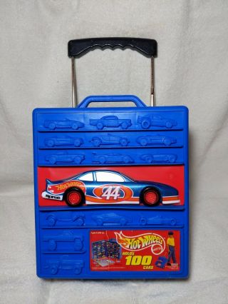 Vintage Hot Wheels 3d 100 Car Carrying Case/rolling With Telescopic Handle