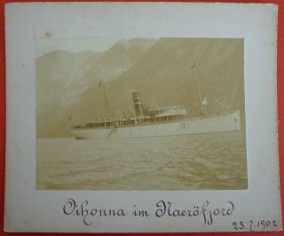 Finska Anefartygs Ab.  - Ss.  Oihonna Im Naerofjord,  Norway,  Old Photo