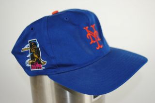 Vintage York Mets Red Logo Baseball Snapback Ny Hat Cap Vtg