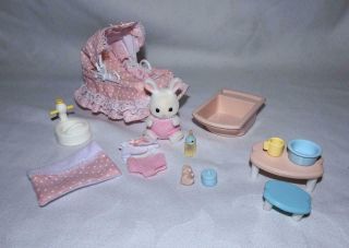 Calico Critters Sophie’s Love N Care Baby Nursery Set Baby Bunny Bassinet
