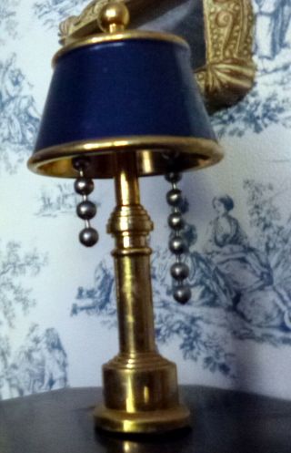 Vintage Brass Lamp Dollhouse Miniature 1:12