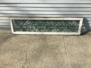 Antique Circa 1910 Beveled Leaded Glass Transom Window 64 " By 17 "