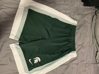 Rare Team Issued Michigan State Basketball Practice Shorts - 2013/2014 - Size Lg