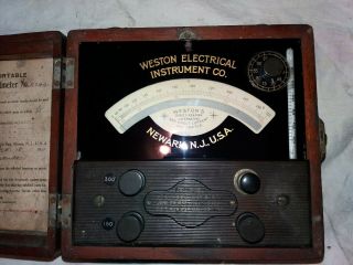 Antique Weston Alt & Direct Current Voltmeter 5299 Feb.  1910 Steampunk