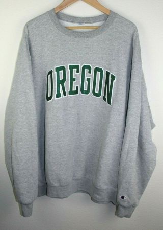 Vintage Champion Oregon Ducks Crewneck Sweatshirt Size Xl Embroidered Logo