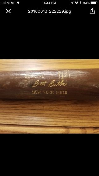 Brett Butler York Mets Cracked & Game Baseball Bat Awesome