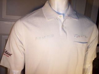 Vintage Pga Tour Issue Beige Golf Shirt Titleist Taylormade Bridgestone Logos