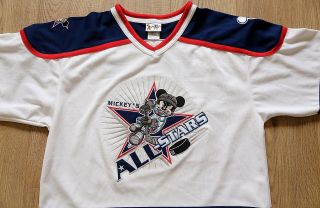 28 Mickey All Stars Walt Disney Vintage Ice Hockey Jersey Shirt Size Adult M 2