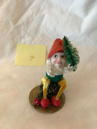 (9) 1 Vintage Pinecone Gnome,  Pixie,  Elf Ornament - Tree M