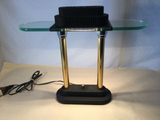 Vtg Mid Century Modern Sonneman Desk Lamp Dimmer Kovacs Decor Banker 
