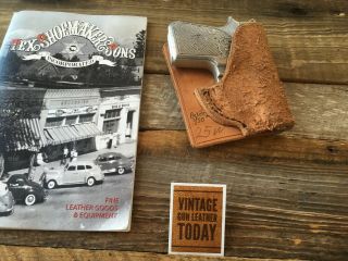 Vintage Tex Shoemaker 25w Brown Leather Pocket Holster For Beretta 950