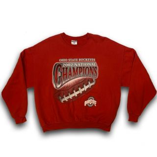 Vintage Ohio State Buckeyes 2002 National Champions Crewneck Sweatshirt Size Xl