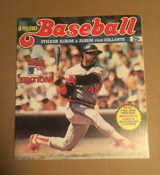 1983 Opc (o - Pee - Chee) Mlb Baseball Empty Sticker Album,  32p, .  25,  Jackson Cover