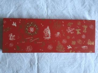 Vintage Marshall Fields Advertising Red And Gold Symbol Christmas Glove Gift Box