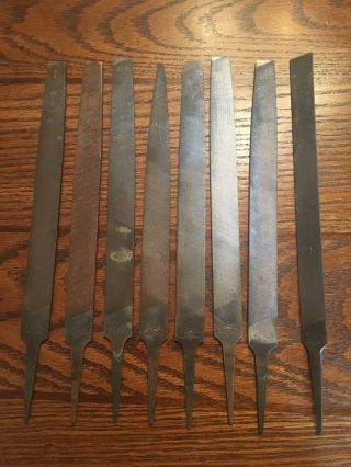 Old Vintage Tools 8 Metal Files Rifling Blacksmith Milling Machinist Anvil