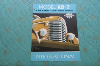 0904x Circa 1947 - 1949 International Harvester Truck Model Kb - 7 Sales Brochure