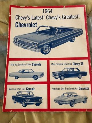 1964 Sing Of The Usa With Chevrolet Song Book 1964 Impala Chevelle Corvette