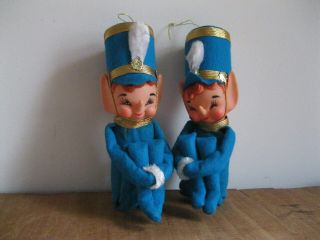 2 Vintage Pixie Elf Knee Huggers - Large Hats Big Ears - Teal Color - Japan Midcentury