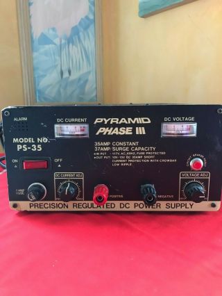 Vintage Pyramid Phase Iii Precision Regulated Dc Power Supply Ps - 35 Ham Radio