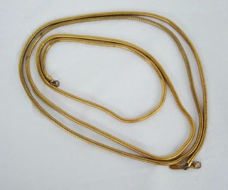 Monet Vintage Gold Tone Round Snake Chain Necklace Signed 55 " Long