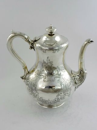 Fabulous Quality Victorian Silver Coffee Pot,  London 1850 Hunt & Roskell 908g