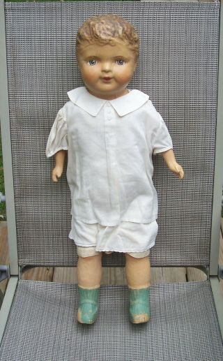 Antique Full Body Papier Mache American Doll Co Boy Doll 23 " Am.  Doll.  Co.
