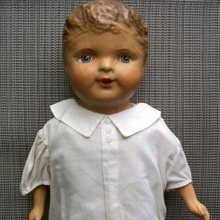 Antique Full Body Papier Mache American Doll Co Boy Doll 23 