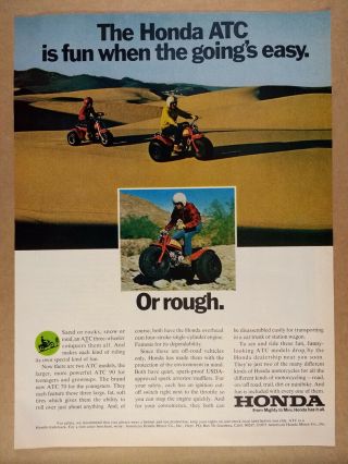 1973 Honda Atc 90 70 Atc90 Atc70 3 - Wheelers Vintage Print Ad