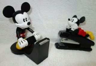 Vtg Walt Disney Mickey Mouse Tape Dispenser And Desktop Stapler Office Supplies