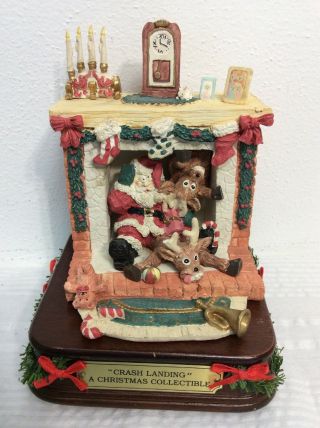 House Of Lloyd " Crash Landing " Vintage 1993 Christmas Collectible Music Box