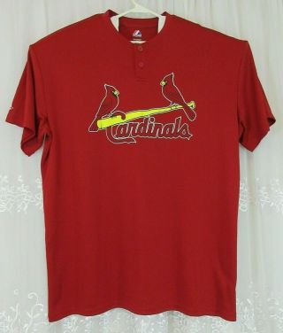 Majestic St Louis Cardinals 2xl Polo T Shirt Xxl Cool Base 2xl Red Short Sleeve