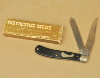 Vintage Frontier Imperial Pocket Trapper Knife W/ Box 4324 Two Blades