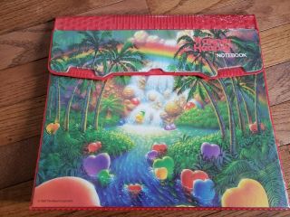 Vintage 1992 Mead Trapper Keeper Binder Red Rainbow Hearts