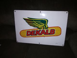 Vintage Dekalb Asgrow Flying Ear Corn Seed Feed Farm 2 Sided 24 " Metal Sign