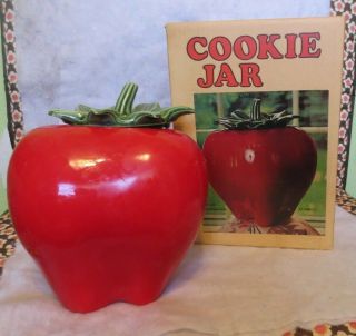 Vintage 1950’s Mccoy Pottery Tomato Apple Cookie Jar