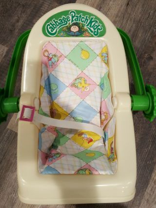 Vintage 1983 Coleco Cabbage Patch Kids Doll Baby Carrier Car Seat Toy Usa Made