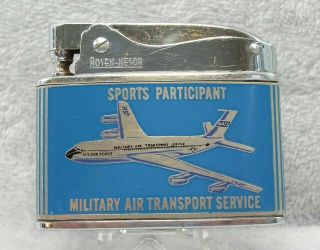 Vintage Military Air Transport Service Usaf Flat Advertising Lighter Lqqk