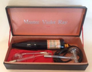 Vintage Master Violet Ray High Frequency Machine W/ Wands Quack Medicine