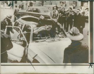 Vintage Photograph Of The Wrecked Car In Which Anastasio Somoza Debayle Was Kill