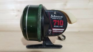 Vintage Johnson Model 710b Spin Cast Fishing Reel,  Good