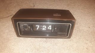 Westclox Digital Alarm Illuminated Flip Clock Vintage Mid Century Model: 22500