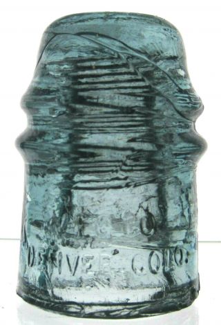 Cd 121 Steel Blue W.  F.  G.  Co.  Antique Glass Telegraph Insulator Toll