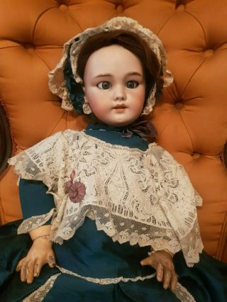 27 1/2 " Tete Jumeau Antique Doll Dep Bisque Head Size 12 Bebe Jumeau Body Rare