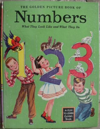 Vintage A - Fun - To - Learn Golden Book The Golden Picture Book Of Numbers Great