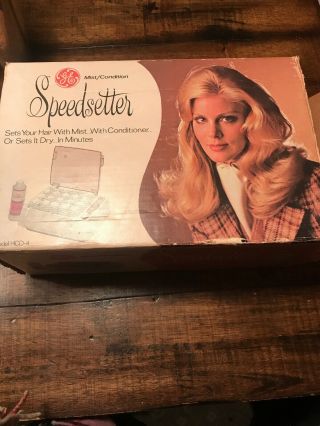 Vintage Ge Speedsetter Mist/condition/dry Hair Curlers Hcd - 4 Prior Owned.  Box