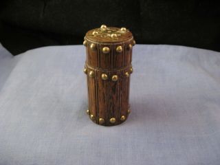 Gothic Antique Victorian Wooden & Brass Vesta Case Matchsafe Go To Bed Match Box