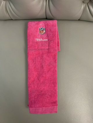 Nwot Wilson Nfl Issued Pink Breast Cancer Awareness Football Game Field Towel