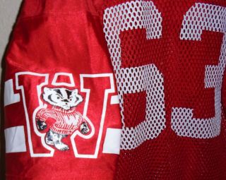 Vintage 1970 ' s - 80s Wisconsin Badgers Sand - Knit NCAA game football jersey 3