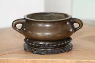 Antique Chinese Bronze Incense Burner,  Xuande Mark.  Qing.  Massive Size 2000grams