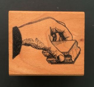 Vintage Hand Holding Wood Block Rubber Stamps Of America Wood Rubber Stamp